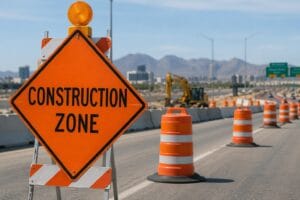 construction zone accident scene