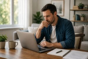male working on his laptop wondering how long do you have to file a personal injury claim in Arizona